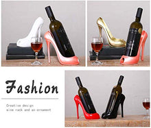 CLQ Resin High Heel Shoe Sculpture, Wine Bottle Holder, Elegant Heel Shoe Shape Wine Rack Bottle Display Stand for Home Bar Hotel Party