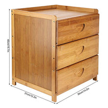 Cikonielf Comodino in bambù per camera da letto, comodino divano con 3 cassetti, per casa, salotto, 36 x 31 x 40 cm
