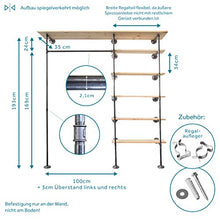Various Armadio in design industriale – Appendiabiti aperto per camera da letto e guardaroba da parete nel corridoio, nero, robusto metallo