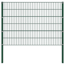 vidaXL Pannello di Recinzione 2D con Pali Robusto Recinto Giardino Barriera Privacy Sicurezza in Ferro Verniciato a Polvere 1,7x1,2 m Verde