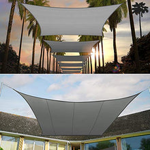 Eterbiz - Tenda parasole quadrata per giardino, spiaggia, patio, 2 x 2 m, resistente all'acqua, 95% blocco UV con corda inclusa, per giardino, spiaggia, patio (grigio)