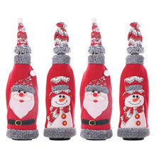 UPKOCH Bottiglia di Vino Copre Bicchiere di Vino di Natale Babbo Natale Cappello di Pupazzo di Neve Vestiti per la Cucina del Partito casa Regalo Favore Maglione Decorativo 4 Pezzi
