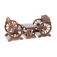 GaoF Set Tavolo e Sedia Singolo in Legno massello per Uso Domestico, Sgabello Decorativo per Balcone all'aperto, Sedile a Forma di Ruota, Tavolo e Sedia da Sala da tè in Legno massello anticorrosivo