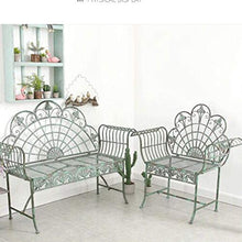 Panchine retro in ferro battuto panchine da terrazza, Panche in metallo per il tempo libero del cortile domestico, Sgabello decorativo con schienale e braccioli, Facile da pulire e installare