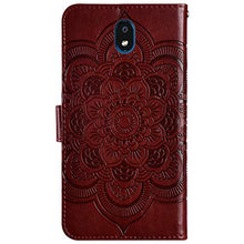 Robinsoni Cover Compatibile con LG K30 2019 Case Scintillare Glitters Lucido Portafoglio Libro Custodia 3D Mandala Stampato Pelle PU Libretto Cover Retro Foglio Flip Magnetica Caso, Marrone