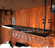 FCXBQ Portabottiglie Bar Portabottiglie Cornice in Vetro per Vino Appesi Calici retrò Cornice in Vetro per Vino Rosso Capovolta Appendini per Vino Conservazione (Dimensioni: 60 * 30 cm)