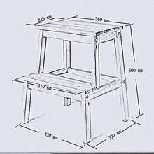 GAXQFEI Sgabello Scalare Piano in legno massello Multifunzione Multifunzione Multifunzione Semplice moda semplice, Sgabello da scaletta a 2 gradini Sgabello scala,Colore del legno