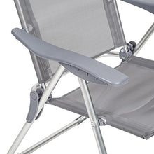 TecTake Set di 4 Alluminio sedie da Giardino Pieghevole con braccioli Grigio