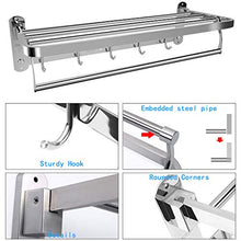 Portasciugamani pieghevole da 40 cm, montaggio a parete, per bagno, cucina, in acciaio inox