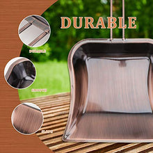 DOITOOL Polvere Pan in Acciaio Inox Palmare Spazio di Risparmio delle Famiglie Paletta Strumento di Pulizia per La Cucina di Casa da Giardino Garage Luce di Alimentazione Marrone