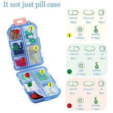 Muchengbao - Confezione da 2 portapillole portatile per 7 giorni settimanali da viaggio e pillole, dispenser per borsetta, scomparti per olio di pesce vitamina, contenitore per medicine