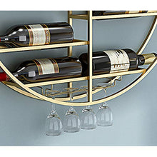 Portabottiglie rotondo, portabottiglie per vino semplice a parete, portabottiglie per vino/d'oro / 70×11×70cm