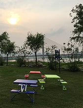 Tavolo da Picnic all'aperto Balcone all'aperto Giardino Camping Camping Tavolo e Sedia Kit Poltroncini Selvaggio Tavolo Pieghevole Spiaggia (3 Colori Disponibili) (Colore: Blu, Dimensione: L * W * H: