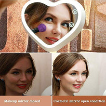 Specchio per il trucco con ingrandimento da appoggio con luci Specchio per trucco con ingrandimento 1X/ 3X con 3 modalità di colore Supporto dimmerabile e lampada da scrivania Rotazione di 180 gradi