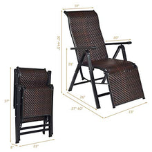 DHHZRKJ Sedia a Sdraio in Rattan, Sedia a Sdraio Pieghevole in Vimini reclinabile, Sedia da Giardino Portatile Regolabile a gravità Zero, per Patio Portico da Spiaggia all'aperto per Interni