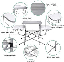 Tavolo da picnic all'aperto Tavolo da campeggio pieghevole, tavolo da barbecue all'aperto in alluminio con portamaggio di conservazione Ganci e borsa da trasporto, tavolo da picnic portatile per BBQ B