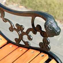 LXLH Panca da Giardino Sedile Sedia da Giardino Panca da Esterno Bar in Legno Panchina in Ferro battuto Doppia Sedia da Esterno in Legno massello Sedia da Giardino per Il Tempo Libero Sedia da es