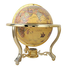 Mappamondo antico impermeabile con staffa in metallo e mappamondo base con bussola, per arredo scrivania(25cm)