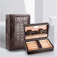 DZSF Portable Cigar Humidor, del Modello del Coccodrillo della Cassa del Cuoio del Sigaro di Corsa con Sigaro umidificatore, Legno di Cedro Foderato e Rimovibile Cedar Vassoio divisore