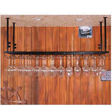 DYB Scaffali in Ferro Appeso a mensola per Bicchieri da Vino a soffitto per Bar, portabicchieri a Sospensione per Vino (Colore: Nero, Dimensioni: 30 * 120 cm)