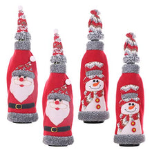UPKOCH Bottiglia di Vino Copre Bicchiere di Vino di Natale Babbo Natale Cappello di Pupazzo di Neve Vestiti per la Cucina del Partito casa Regalo Favore Maglione Decorativo 4 Pezzi