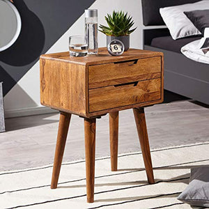 KADIMA DESIGN Comodino Sheesham comodino in legno massiccio tavolo comodino comodino