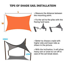 CH-GTJ Tenda A Vela Parasole Rettangolare, Telo da Sole Esterno Vela Ombreggiante in HDPE, Impermeabile Antivento Protezione UV per Giardino Terrazza Campeggio,Arancia,5X7m