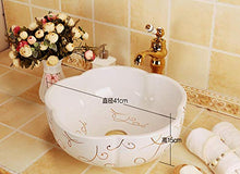 Jgophu Ciotola in ceramica per il bagno, in ceramica, da appoggio, da appoggio, da appendere, dipinta a mano