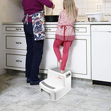 Angelbliss Sgabello a due gradini per bambini,Baby 2 Sgabello da passeggio,Sedile per addestramento per WC,Sgabello da pediera per bambini,cucina,bagno（Grigio Set di due pezzi）