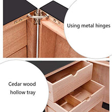 Umidificatori,Scatola Per Sigari Per Sigari Scatola Per Sigari Multistrato Di Grande Capacità Armadio Per Sigari In Legno Di Cedro Armadio Per Umidificazione Con Igrometro (Colore: Nero, Dimensioni: