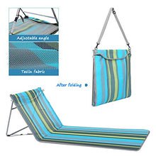 ANBO Sedia A Sdraio Pieghevole da Spiaggia, Schienale Reclinabile Regolabile Leggero Portatile Lettino Prendisole da Esterno per Patio Giardino Picnic Barbecue in Viaggio