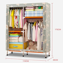 LyMei Armadio di Stoffa Armadio Portatile di stoccaggio Camera da Letto Oxford Armadio Armadio di stoccaggio Armadio in Acciaio Inox con Asta sospesa,A_110*46 * 175cm