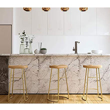 YUANP Sgabelli da Bar Altezza del Bancone Moderno Sedie per Bar Ristoranti caffè Casa Cucina Sala da Pranzo Seduta in Legno Gamba in Metallo Dorato,72CM