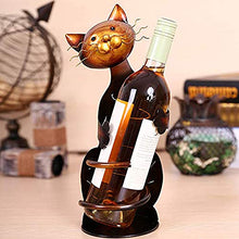 N / C Portabottiglie a Forma di Gatto, mensola del Vino, Statuetta in Metallo, Pittura Artigianale di Forma squisita Fatta a Mano, Arredamento Creativo per la casa, Regali per Gli Amici