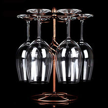 Porta Bicchiere di Vino, Portabottiglie per Bicchieri da Vino da Appoggio per 6 Bicchiere Holder Storage, Supporto a Testa in Giù Appeso Tazza Organizzatore Display per Scaffali per Bar di Casa