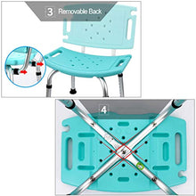 Strumento medico ABBD per panca da doccia con schienale rimovibile - Sedia per vasca regolabile in altezza, sedile per vasca da bagno con idromassaggio spa - Sicurezza antiscivolo-White