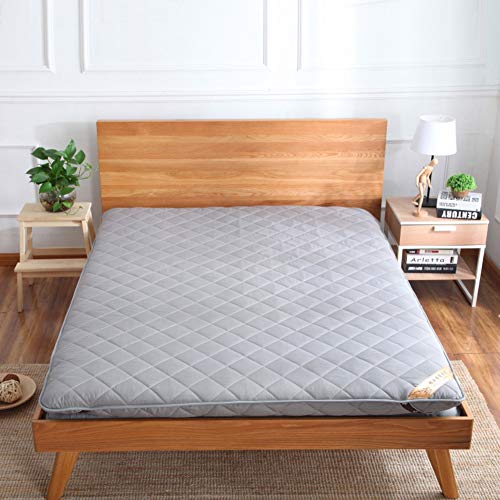 Materasso spesso di alta qualità, tappetino giapponese Futon Tatami, materasso trapuntato con angoli, per dormitori studenteschi, casa, grigio, 180 x 200 cm