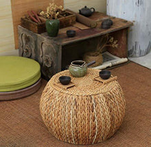 TONGS Poggiapiedi in Rattan Tavolino Sgabello Rotonda Del Piede Sgabello, Stile Rustico Paglia Divano a Panca Scarpe - Arredi Casa