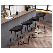 Sgabello da bar Set di 3, Sgabello da bar con schienale in plastica, Sgabello da cucina da banco, sedile in plastica PP, gambe in metallo nero, poggiapiedi design, altezza del sedile 65cm/70cm/75cm