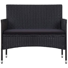 vidaXL Panchina in Polirattan Nera 106x60x84 cm Panca da Esterni Giardino