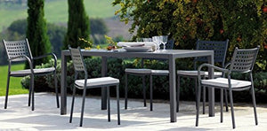 Tavolo Giardino Esterno QUATRIS 160x80 CM Ferro Antico + 8 POLTRONE Alice VERMOBIL Made in Italy
