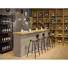 Zfggd Sgabelli Alti Sgabello, Imbottito/Sedia in Legno Poggiapiedi in Metallo Schienale Bar da Colazione Tavolo Scrivania Sedie da Cucina Controsoffitto Altezza Sedile Girevole