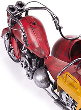 Brubaker Portabottiglie per Vino - Motocicletta con Sidecar Rosso - Decorazione in Metallo - Portabottiglie con Biglietto d'Auguri - Regalo del Vino