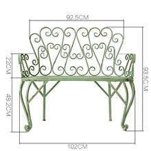 GaoF Panca da Giardino Antica da 40 Pollici, panchina in Metallo a 2 posti, Doppia Sedia con braccioli e Schienale, Sedia con Struttura in Ferro battuto; Mobili Decorativi Portico Cortile