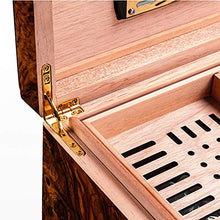 DZSF Cigar Humidor di Legno Solido Piano Vernice Cigar Box, Grande capacità di archiviazione Legno di Cedro Cigar Humidor Built-in igrometro e umidificatore detiene Il 50 sigari,B