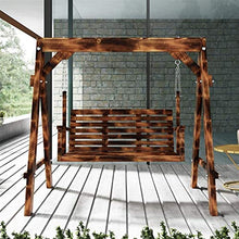 HLZY Grande aliante all'aperto con Supporto, Giardino Swing Articoli Esterni Sedia da Esterno per mobili Esterni, Tutte in Legno Massiccio Impermeabile Solare Solare Doppia terrazza Sedia a Dondolo