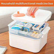 Kit di pronto soccorso con mini contenitore per medicinali, contenitore portatile per medicinali a 2 livelli, kit primo soccorso per uso domestico e per uso esterno, 30 x 22 x 18 cm