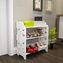 XWZH Cabinet Scarpe da Polvere Scaffale per Scarpe da 3 Livelli/stoccaggio per Scarpe per Scarpe da stoccaggio per Scarpe impilabili per Scarpe da Scarpe da Terra - Ampio |Bianca (Color : Flower)