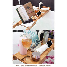 Vasca da Bagno Vassoio, Multi-Funzione Bagno in bambù da Bagno iPad Tablet Telefono Rack Cremagliera del Vino, Adatto per Home Hotel Bagno Rack, Retrattile 73-110 Cm