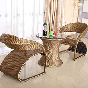 Attrezzature quotidiane Patio Portico Set di mobili Mobili da giardino in rattan Sedia in vimini a tre pezzi Giardino Balcone Cortile Caffè per il tempo libero Villa Combinazione di tavolo e sedia